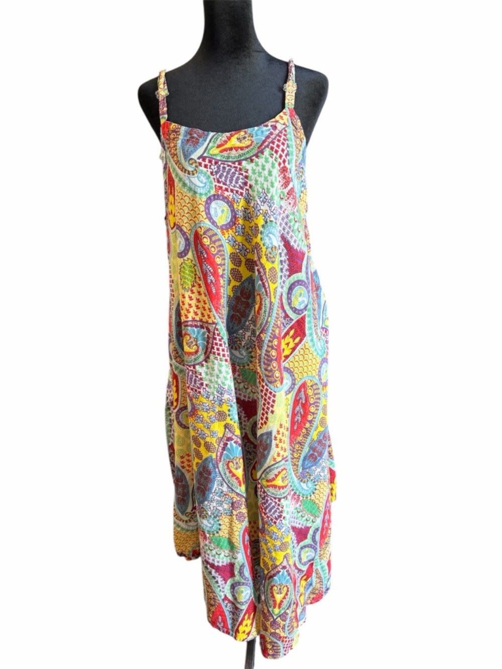 Positive Australia Paisley Colorful Vibrant Slip Dress One Size Boho Festival